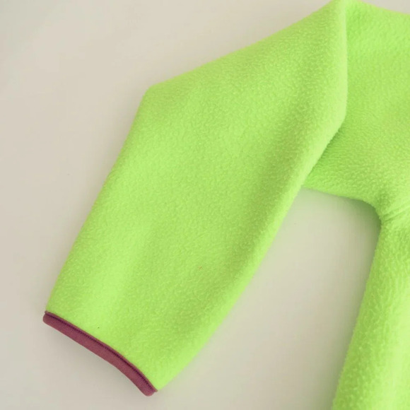 Vintage Out Country Neon Green Zip Up Fleece Sweater Size  See Measurements - Picture 10 of 13